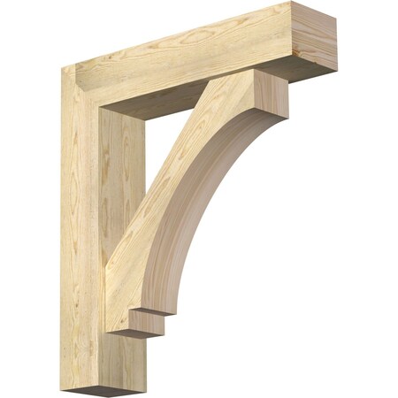 Ekena Millwork Imperial Block Rough Sawn Bracket w/ Offset Brace, Douglas Fir, 8"W x 34"D x 38"H BKT0806X34X38IMP05RDF